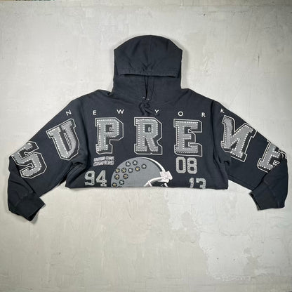 Supreme Champions Studded Black Hoodie (2024) Size Large USED x18948