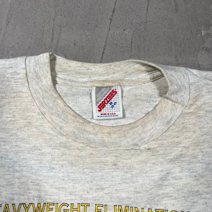 1992 Bowe vs. Coetzer Grey Fight Tee Size Medium USED v20116