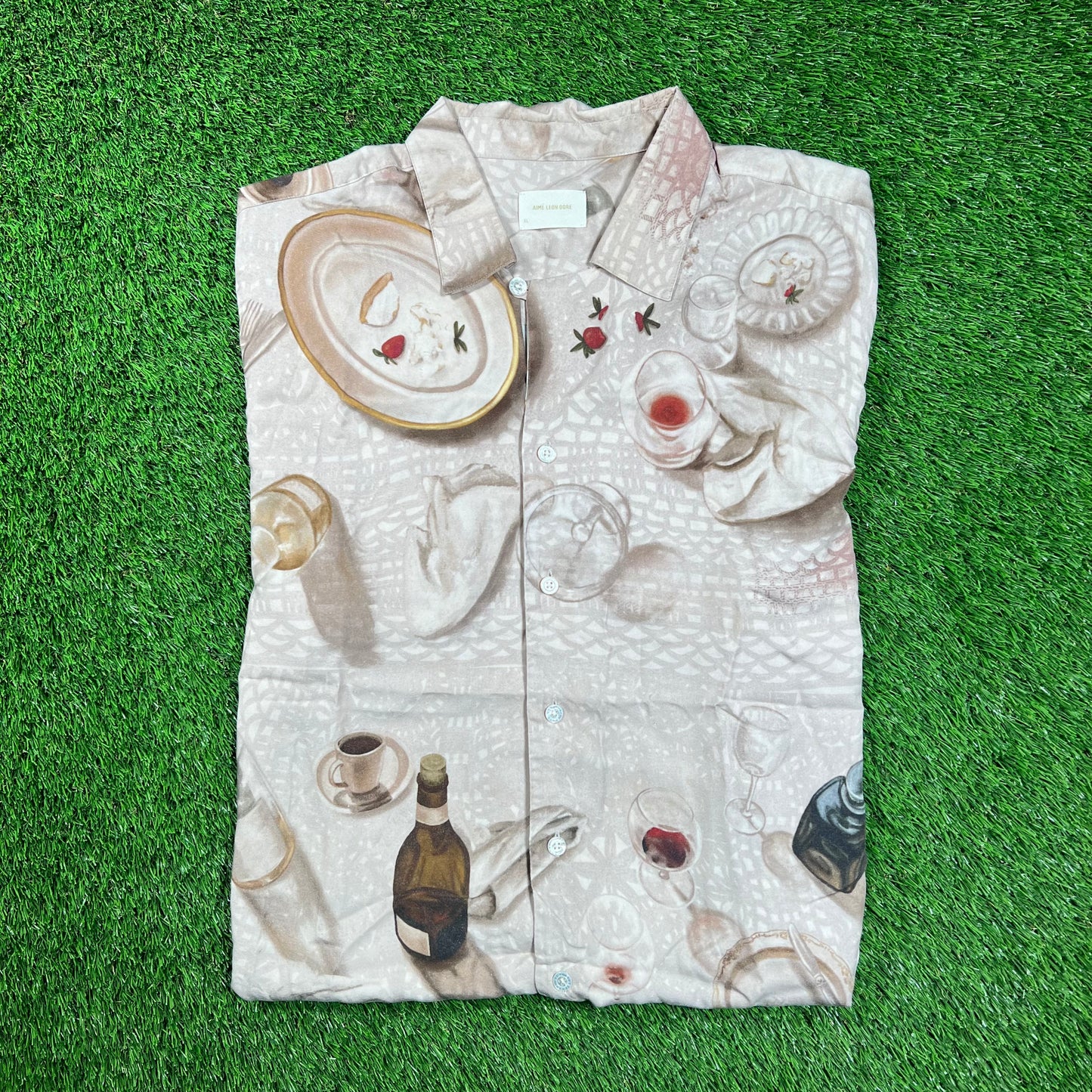 Aime Leon Dore ALD Dinner Scene Leisure Shirt Size XL USED x16548