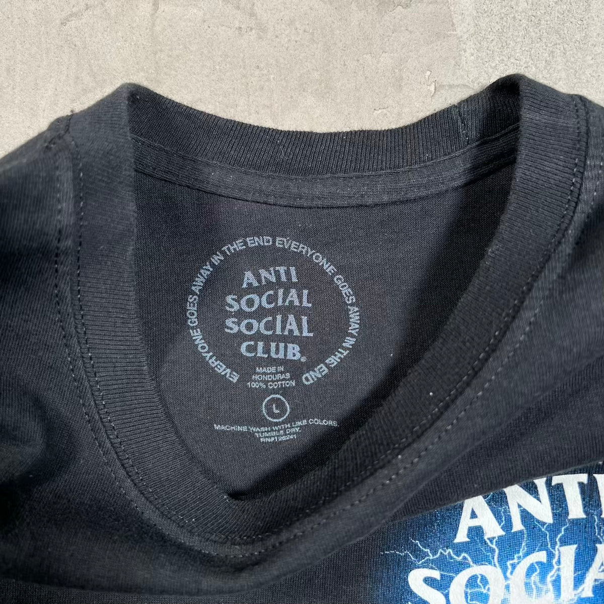 Anti Socail Social Club Lightning Black Tee Size Large USED x18774
