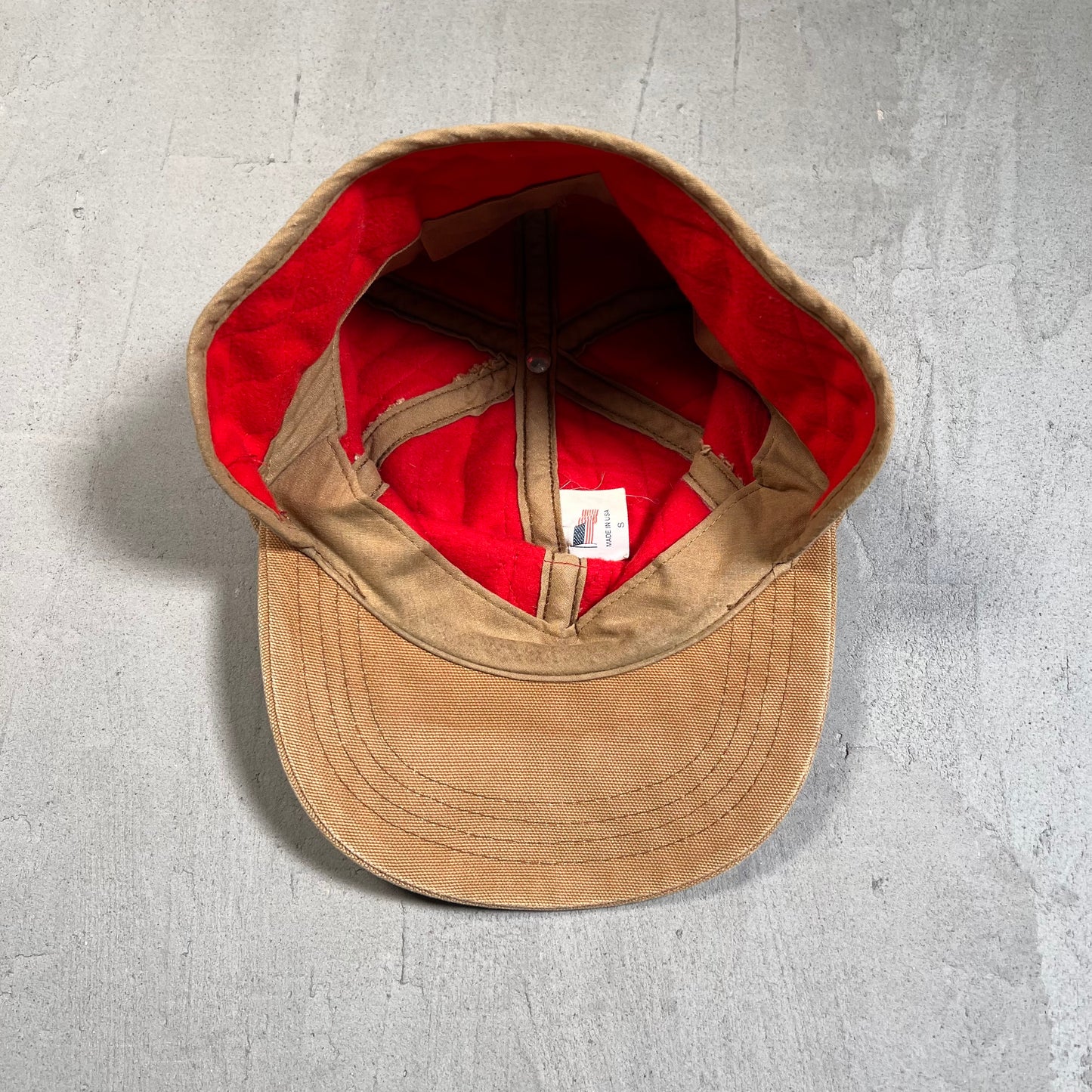1990s Carhartt Ear Flap Brown Canvas Hat USED v19556