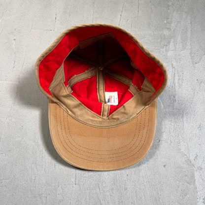 1990s Carhartt Ear Flap Brown Canvas Hat USED v19556