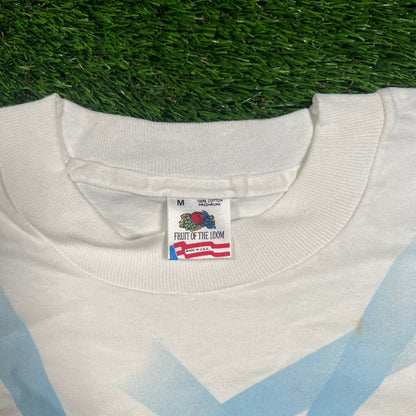 1990's Neon Logo Universal Studios Florida White Tee Size Medium USED v18286