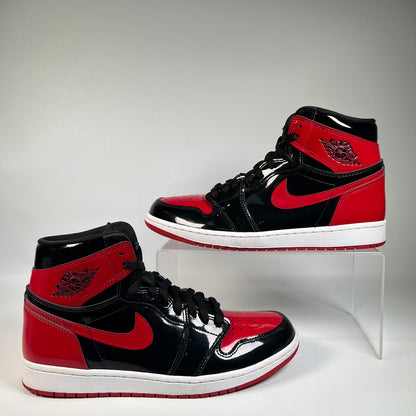 Jordan 1 High Patent Bred (2021) Size 10 USED s23355