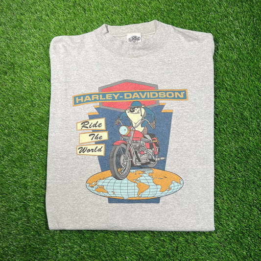 1990s Harley Davidson Taz Grey Longsleeve Size XL USED v18721