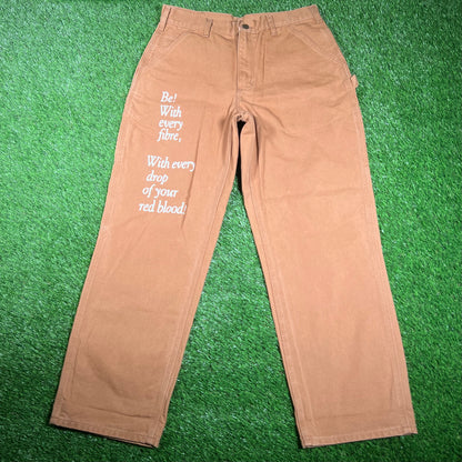 All Caps Studio Be With Work Wear Brown Pants Size Large USED v17926