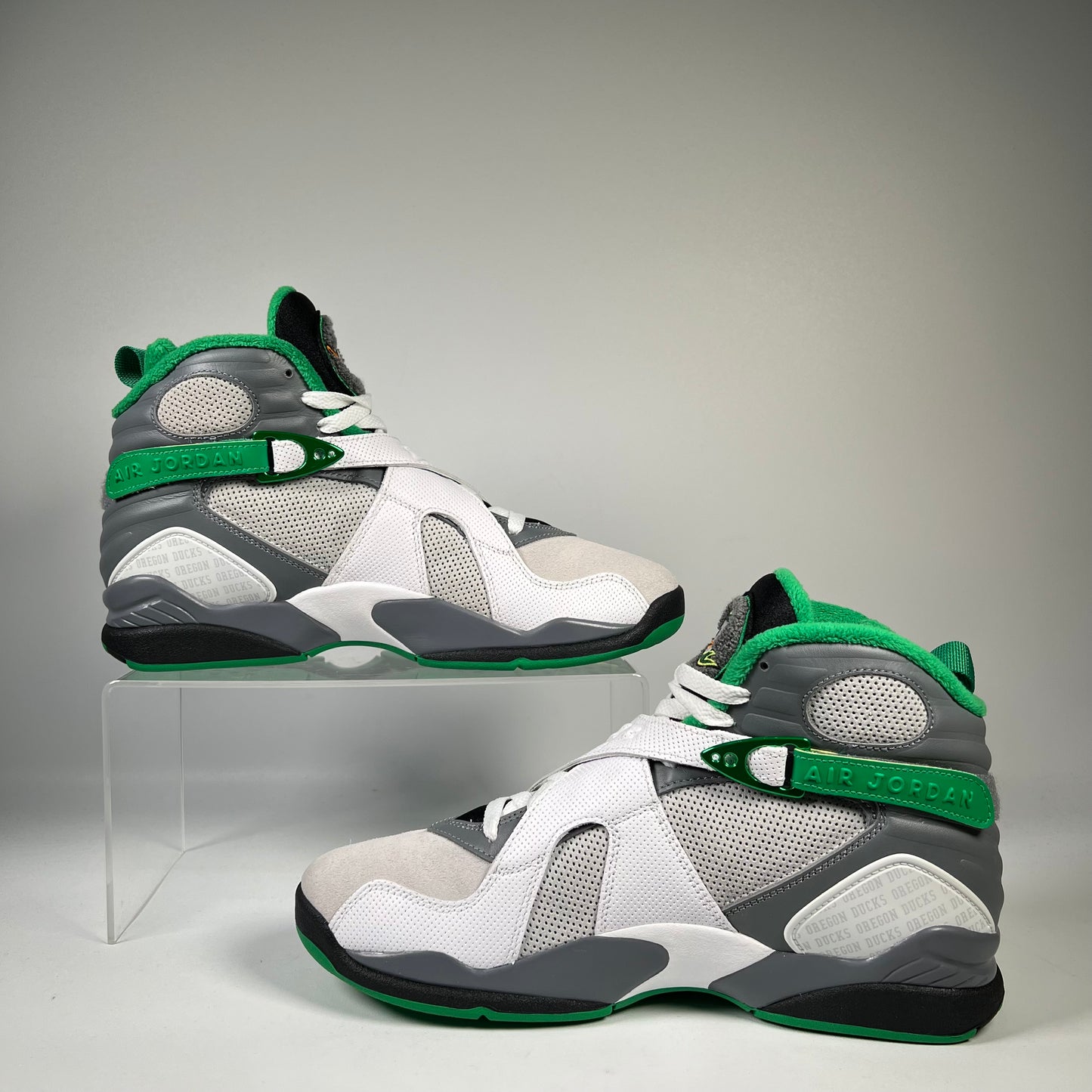 Jordan 8 University of Oregon PE Pure Platinum SAMPLE Size 9 NEW s10661