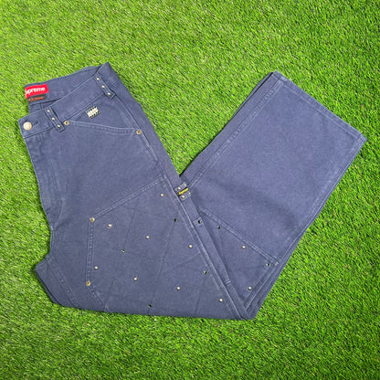 Supreme b.b. Simon Quilted Double Knee Painter Navy Pant Size 30 USED x16013