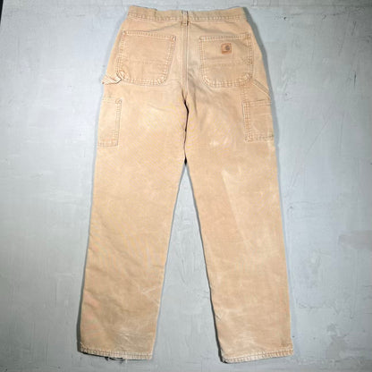 Y2K Carhartt Flannel Lined Khaki Painter Pants Size 31 USED v20239
