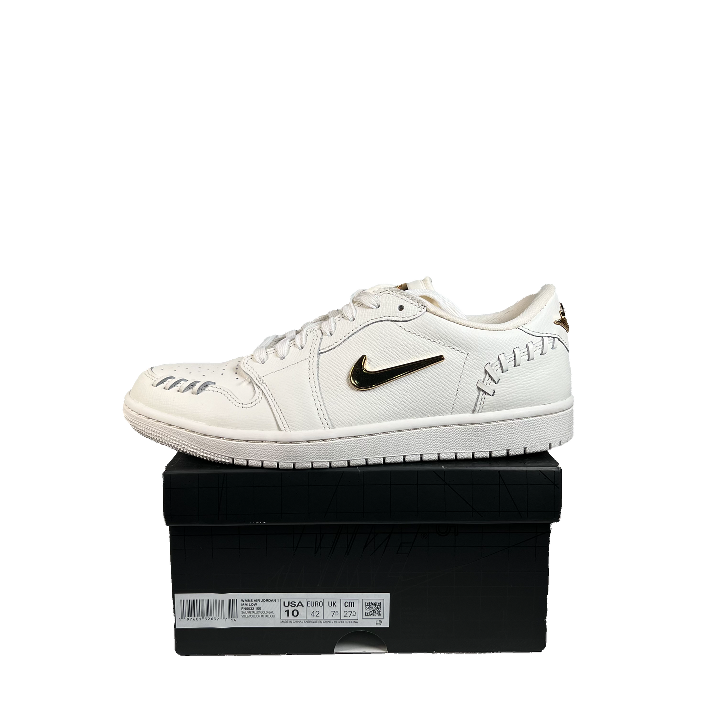 Jordan 1 Low Method of Make Sail Metallic Gold (2024) Size 8.5M/10W USED s22212