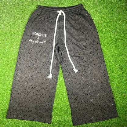 Silence Onyx Apparel Black VVS Rhinestone Shorts Size Medium USED x15268