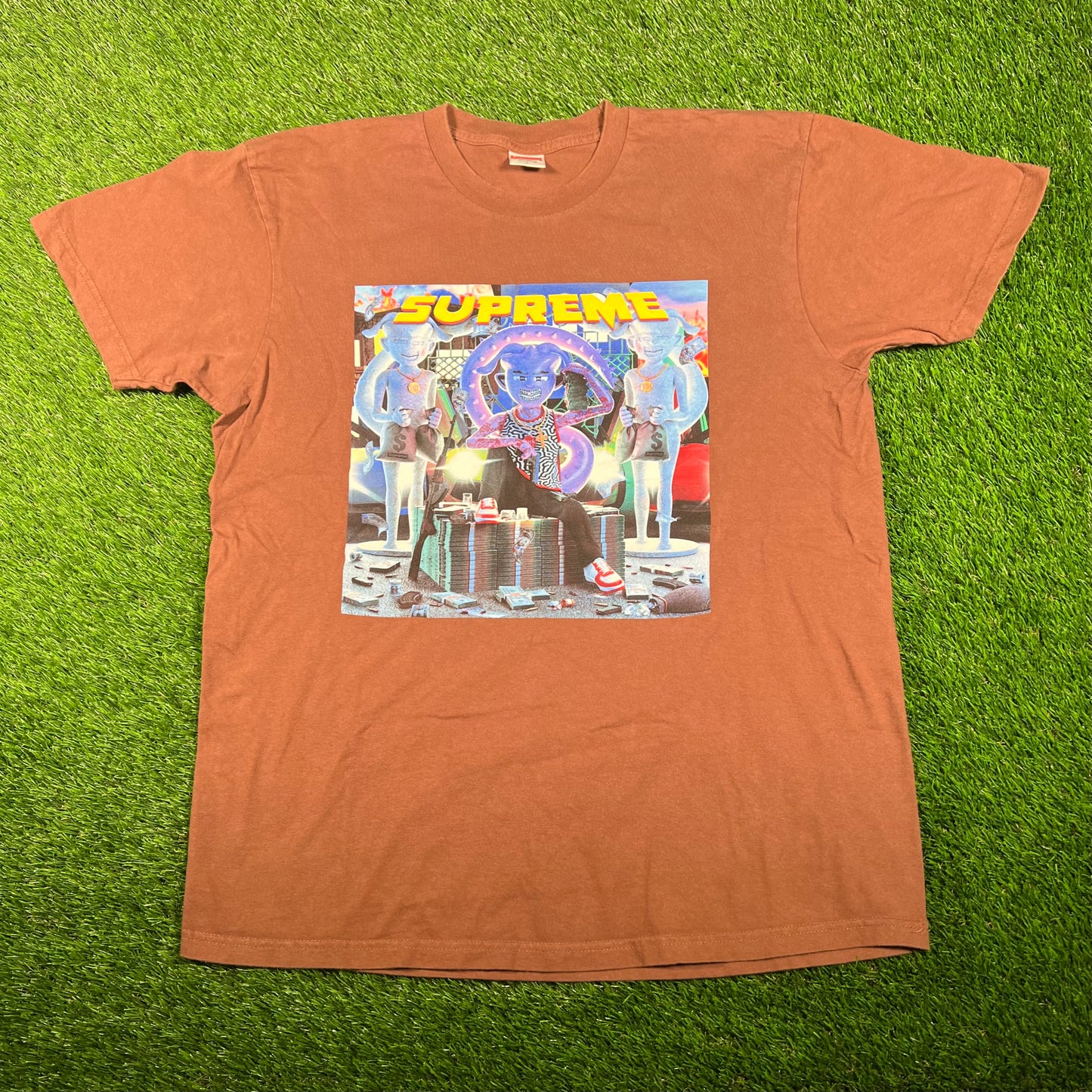 Supreme Richest Brown Tee (2021) Size Large USED x15385