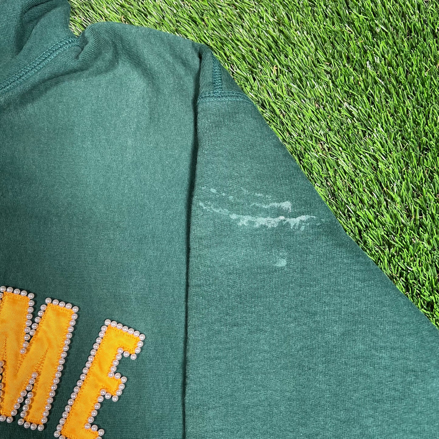 Supreme Green Pearl Logo Hoodie Size XL USED x15804