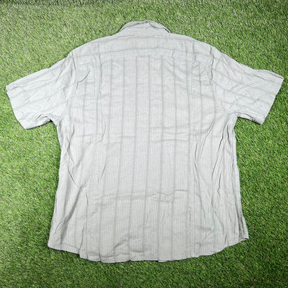 Corridor Striped Seersucker Green Button Up Tee Size XL NEW x14705