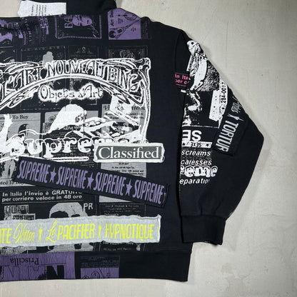 Supreme Collage Purple/Black Zip Up Hoodie Size XL USED x17292