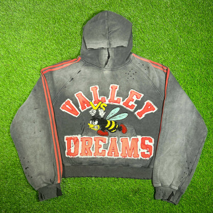 Vale "Valley Dreams" Angry Bee Black Striped Hoodie SIze XXL NEW x15653