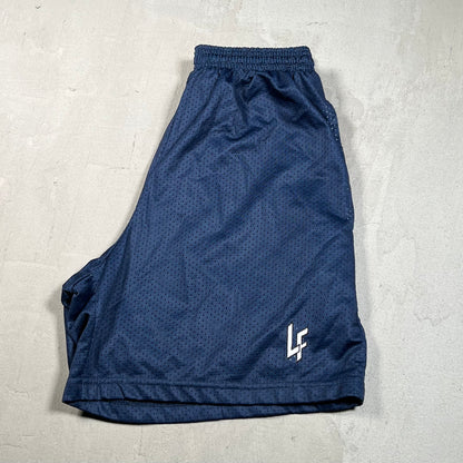 Lost Files Mesh Shorts Navy Logo Size Medium USED v19425