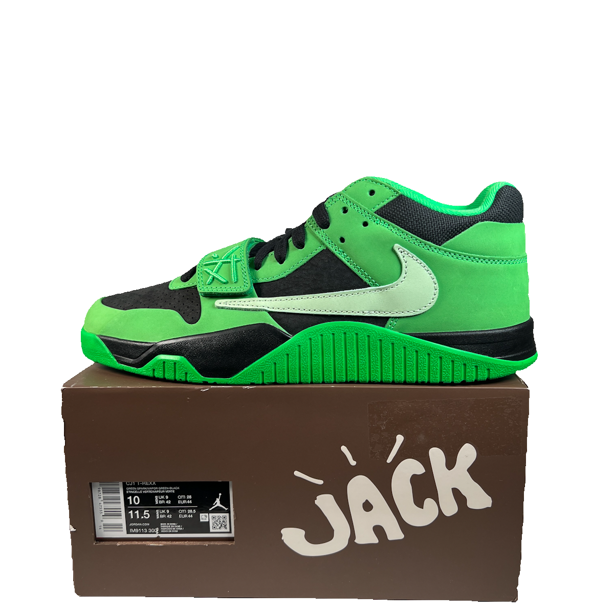 Jordan CJ1 T-Rexx Travis Scott Green Spark (2026) Size 10 NEW s23182