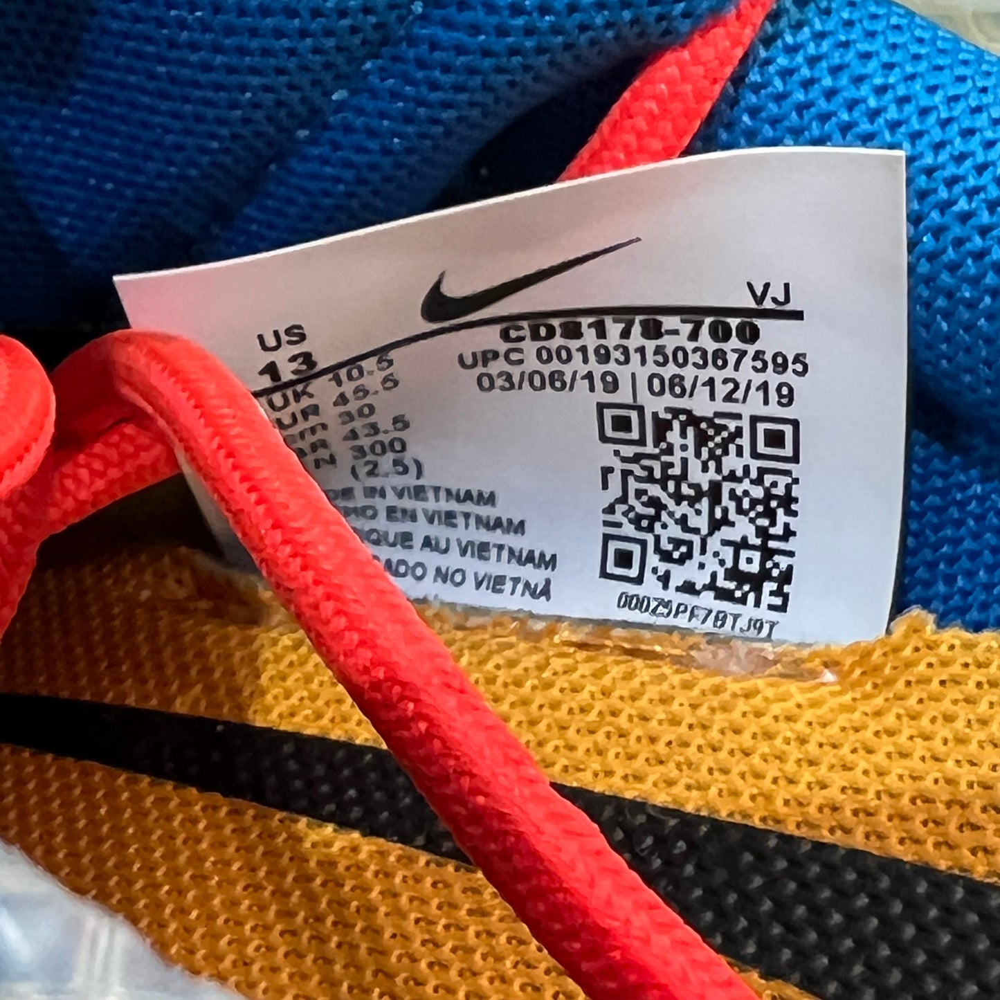 Nike Vapor Street Off White Tour Yellow (2019) Size 11.5M/13W USED s18505