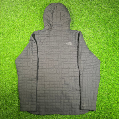 North Face Quilted Black Jacket Size Large USED v17970