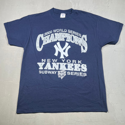 2000 New York Yankees Navy World Series Tee Size Large NEW v19273