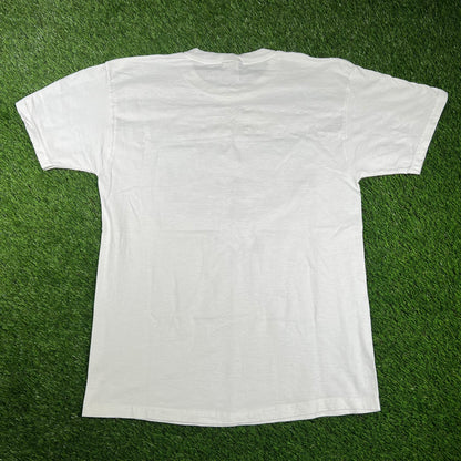 Y2K Osama Come Out And Play Fighter Jets White Tee Size Large USED v16746