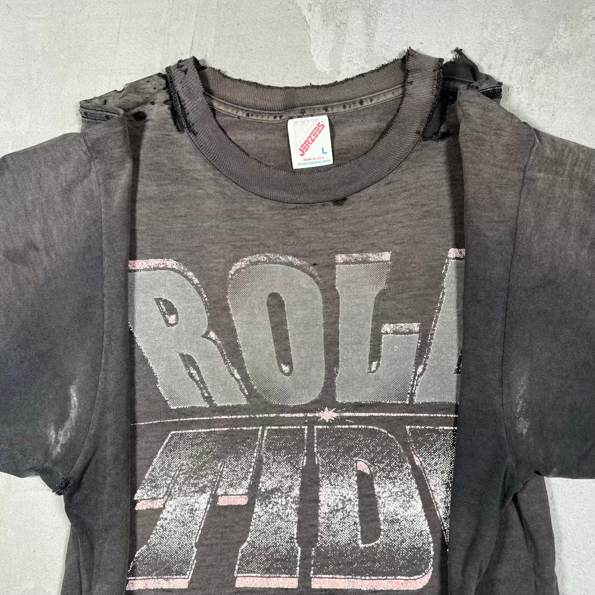 1990s Alabama "Roll Tide" Thrashed Black Tee Size Large USED v20307