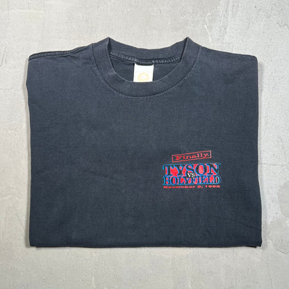 1996 "Tyson Vs HollyField" Black Tee Size Medium USED v19521