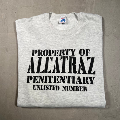 1990s Alcatraz Penitentiary Grey Crewneck Size XL USED v19344