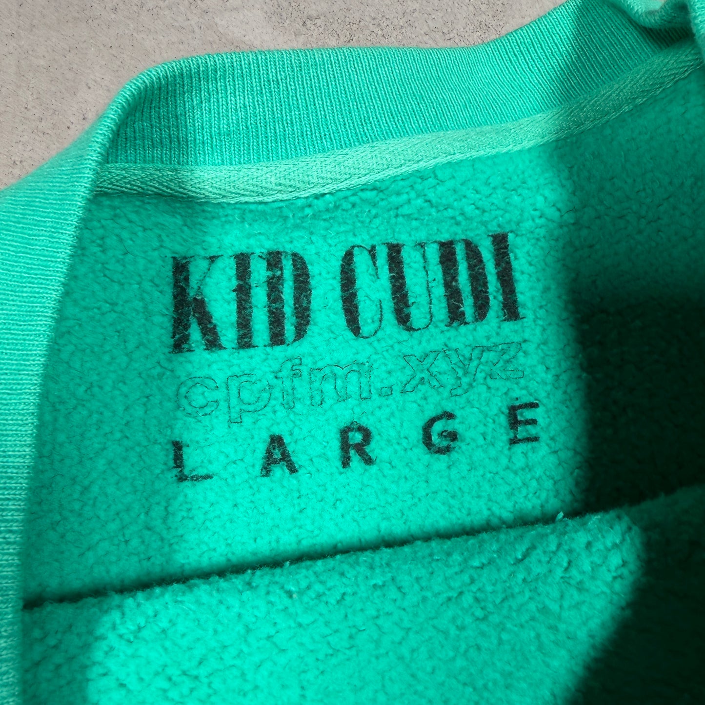 CPFM x Kid Cudi "Swim in the Light" Rolling Loud Miami Teal Crewneck Size Large x12444