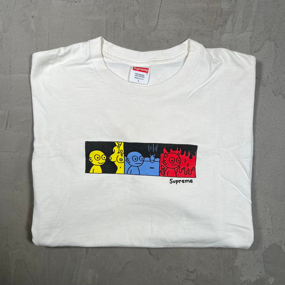 Supreme Life (2019) White Tee Size Large USED x18445