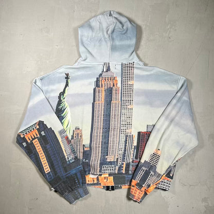 Vale NY Skyline Zip Up Hoodie Size XL USED x18529
