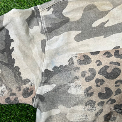 Vale Winter Camo Cheetah Print Zip Up Hoodie Size Small USED x15887