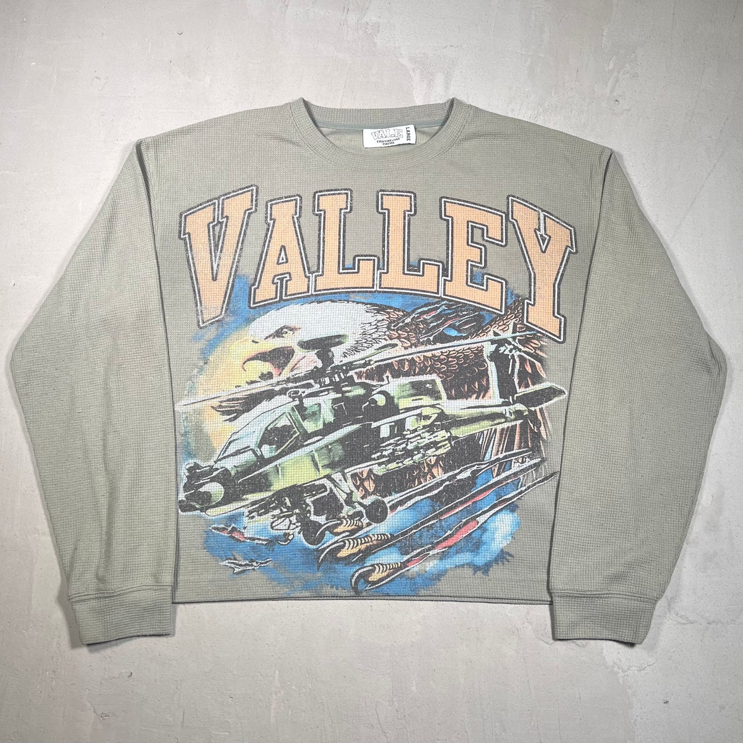 Vale Fear The Machine Sage Thermal Longsleeve Size Large USED x17429