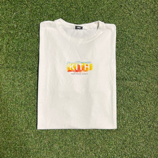Kith Miami Design District Colorful Logo White Tee Size XL USED x13614