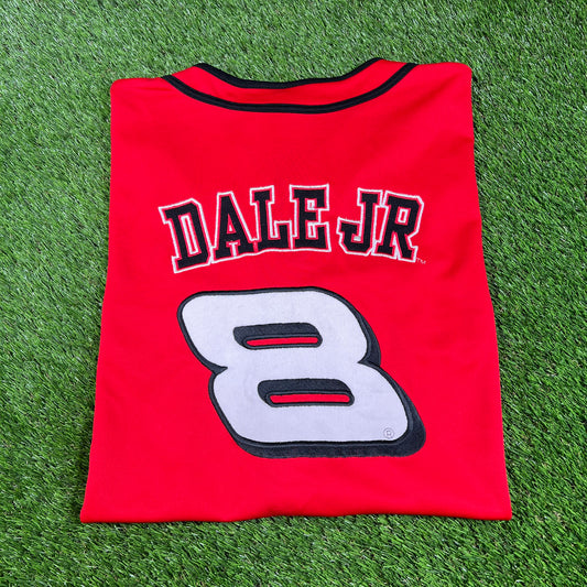 2000s Budweiser Dale Earnhardt Jr. #8 Red Jersey Size Large USED v16693