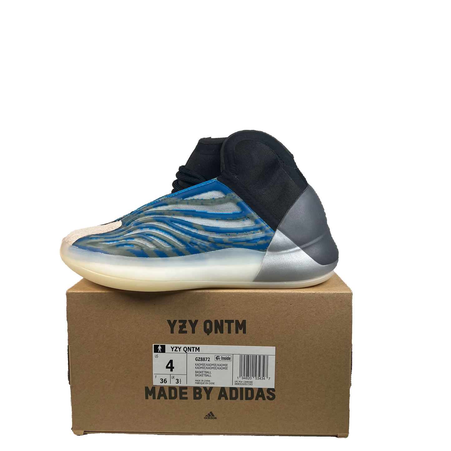 Adidas Yeezy QNTM BSKTBL Frozen Blue (2020) Size 4 NEW s22465