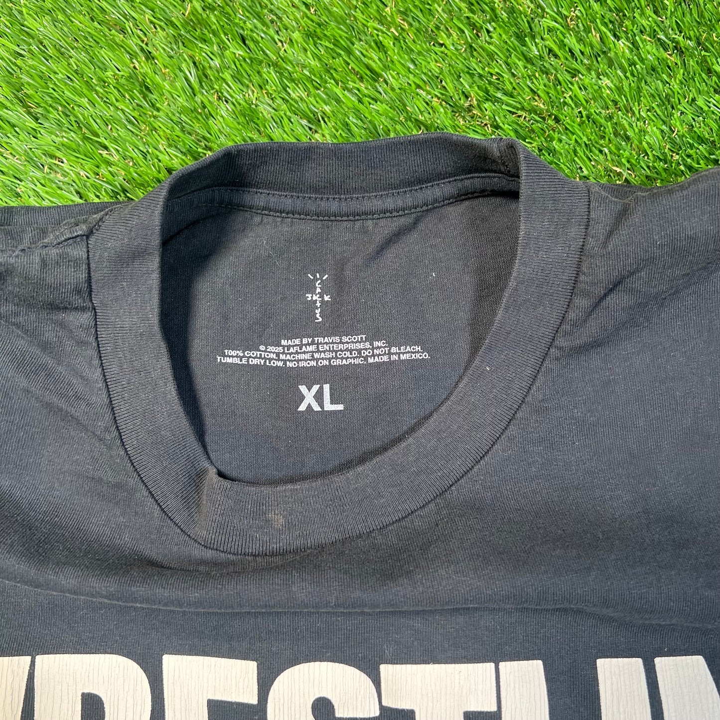 WWE Travis Scott "Wrestling Is Real" Navy Tee Size XL NEW x16818
