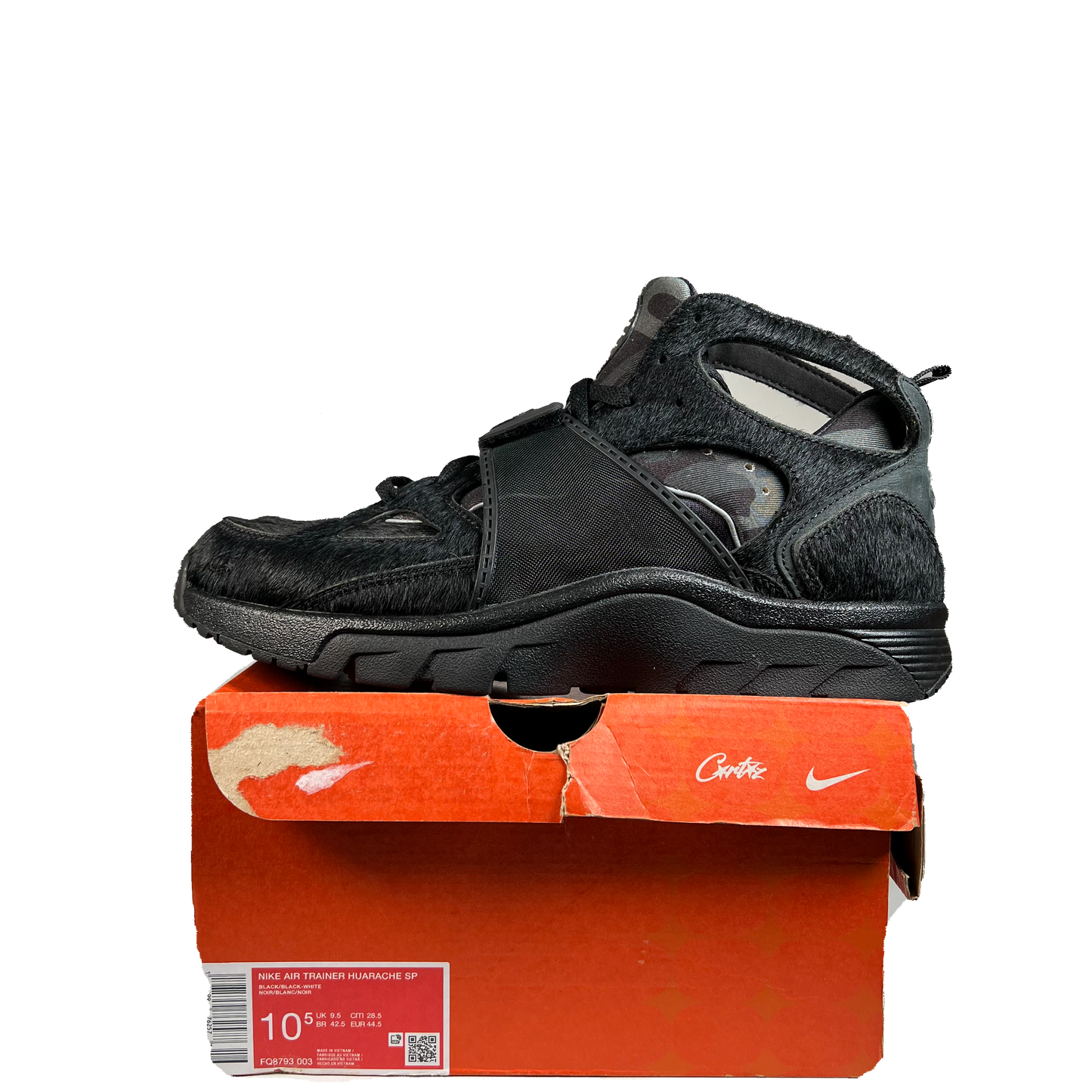 Nike Air Trainer Huarache Corteiz Black (2024) Size 10.5 USED s21459