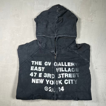 GV Gallery East Village Black Zip Up Hoodie Size XXL USED x18372