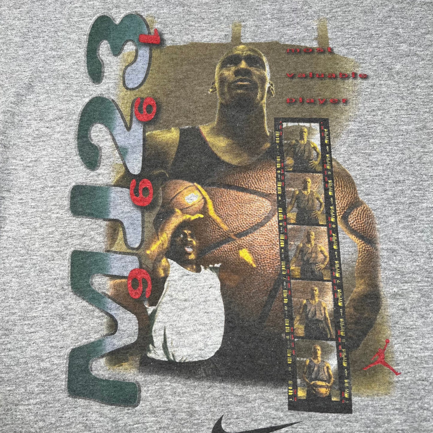 1996 Nike Jordan Film Reel Grey Tee Size XL USED v17279