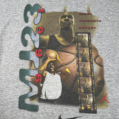 1996 Nike Jordan Film Reel Grey Tee Size XL USED v17279