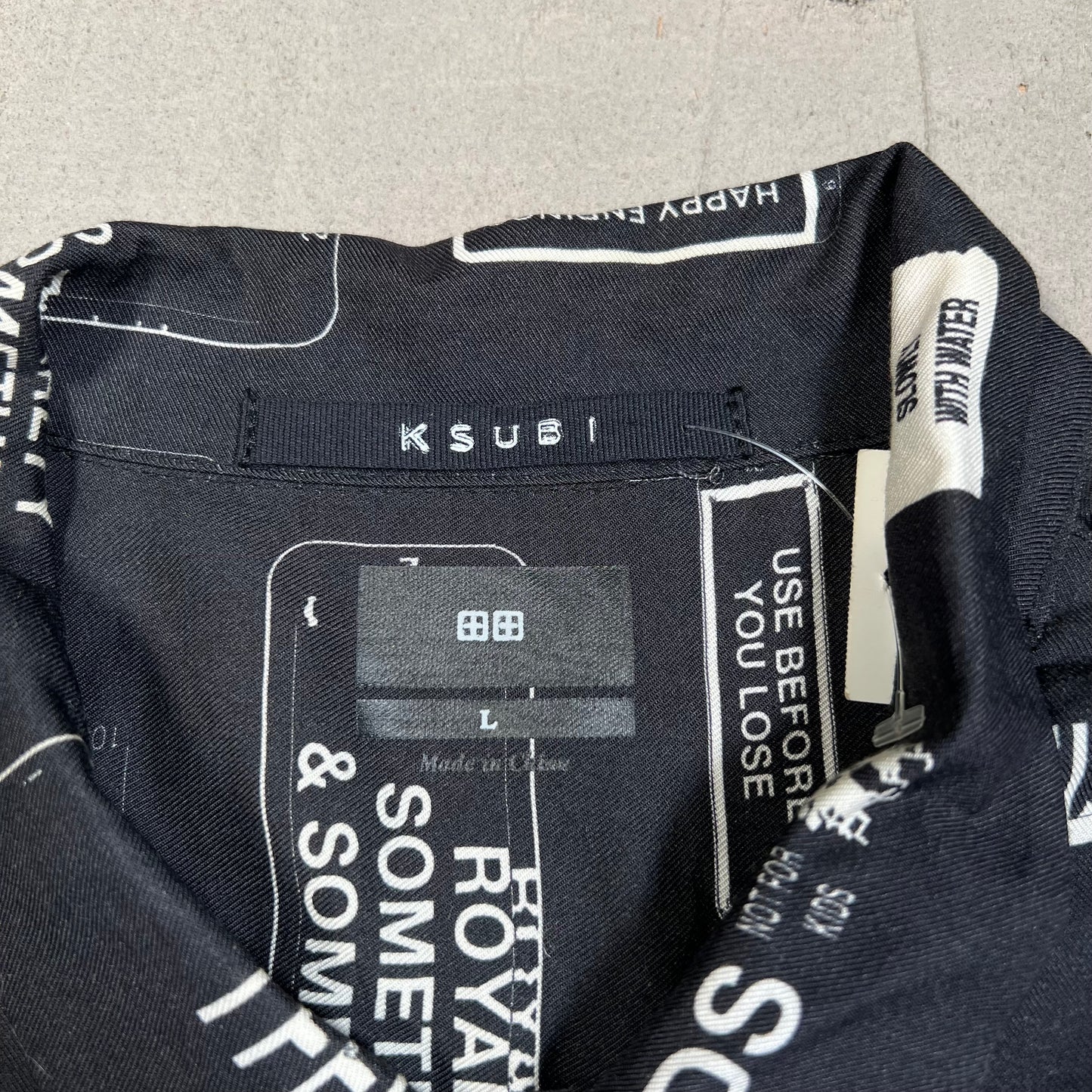 Ksubi Black AOP Camp Button Down Size Large NEW x17664