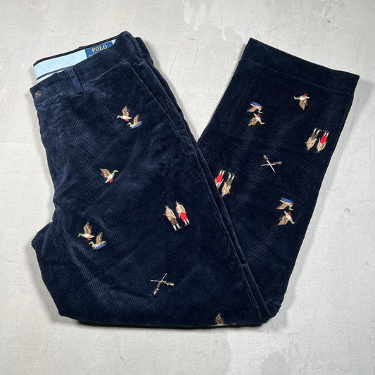 Polo Ralph Lauren Navy Duck Corduroy Pants Size 32 USED v19200