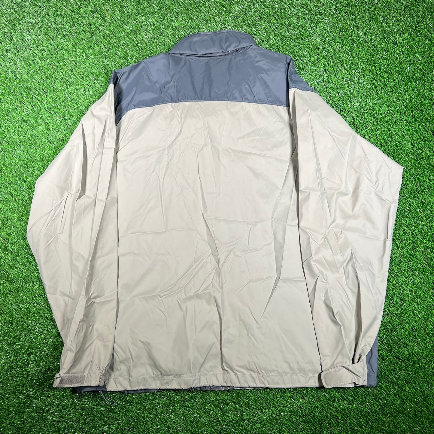 Columbia Beige/Grey Full Zip Windbreaker Size XL USED v17842