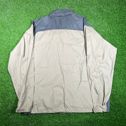 Columbia Beige/Grey Full Zip Windbreaker Size XL USED v17842