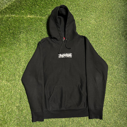 Supreme Black Bandana Box Logo Hoodie Size XL USED x6409