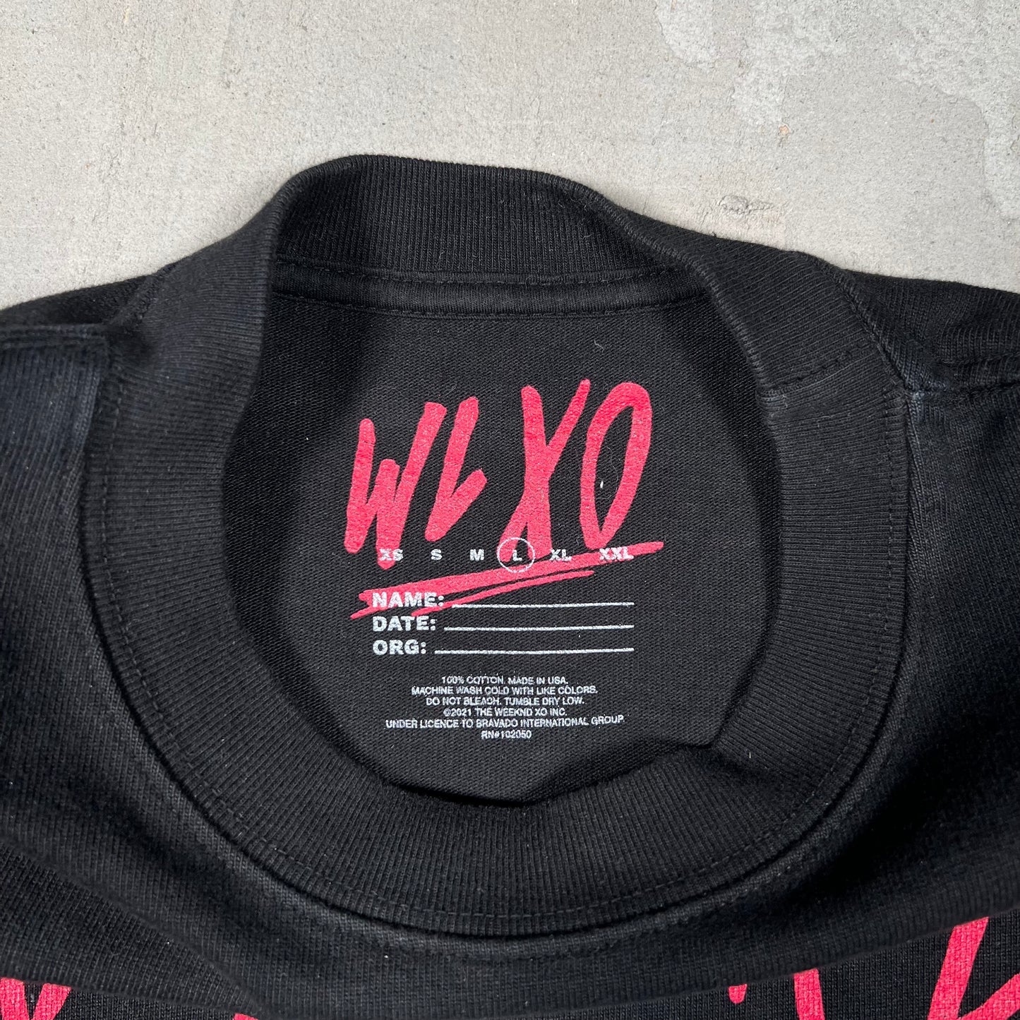 Warren Lotas XO Super Bowl Black Tee Size Large USED x14196