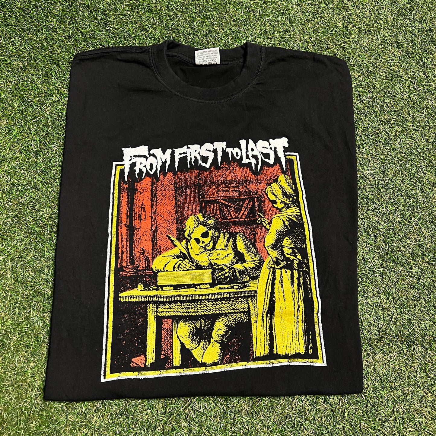 Y2K From First to Last Black Band Tee Size Large USED v16100