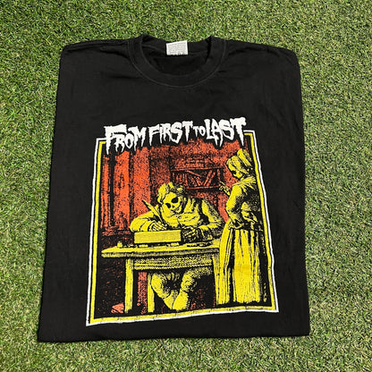 Y2K From First to Last Black Band Tee Size Large USED v16100
